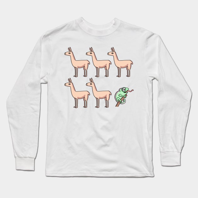 Llama Llama Llama Llama Llama Chameleon Long Sleeve T-Shirt by GODDARD CREATIVE